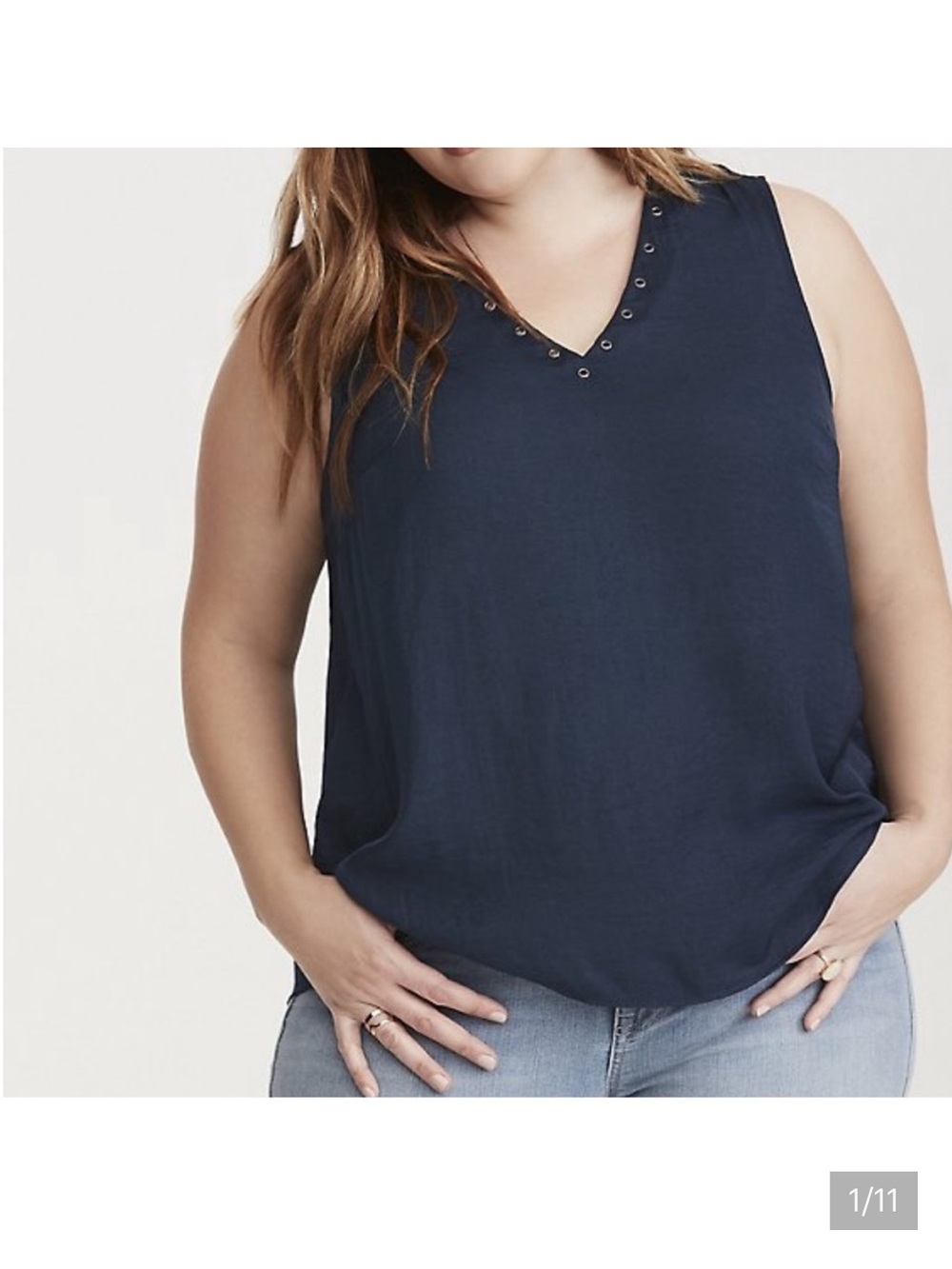 Torrid grommet Navy blue tank top 3X 22/24 Plus size NWT